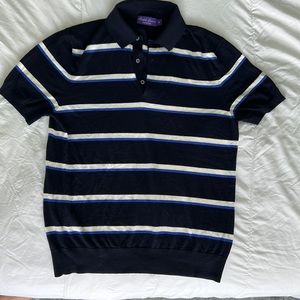 Short sleeve sweater by Ralph Lauren (purple line), size M, 100% wool